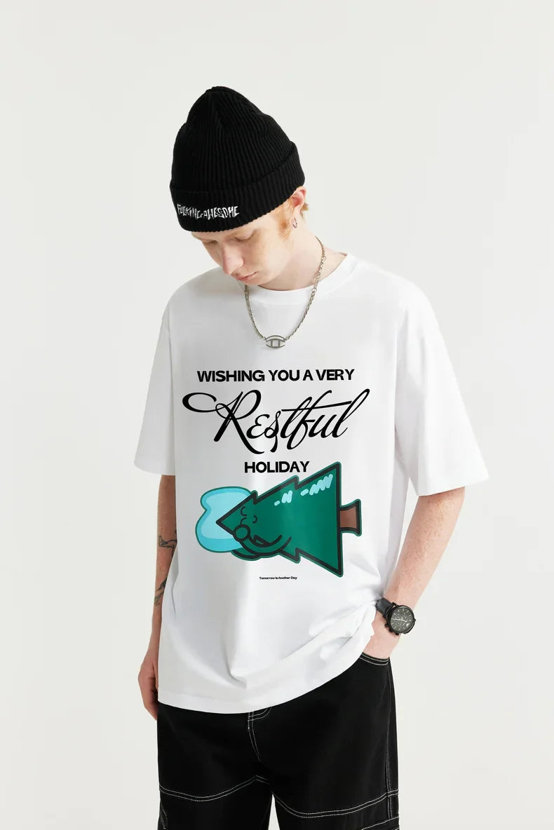 T-shirt con stampa albero di Natale
