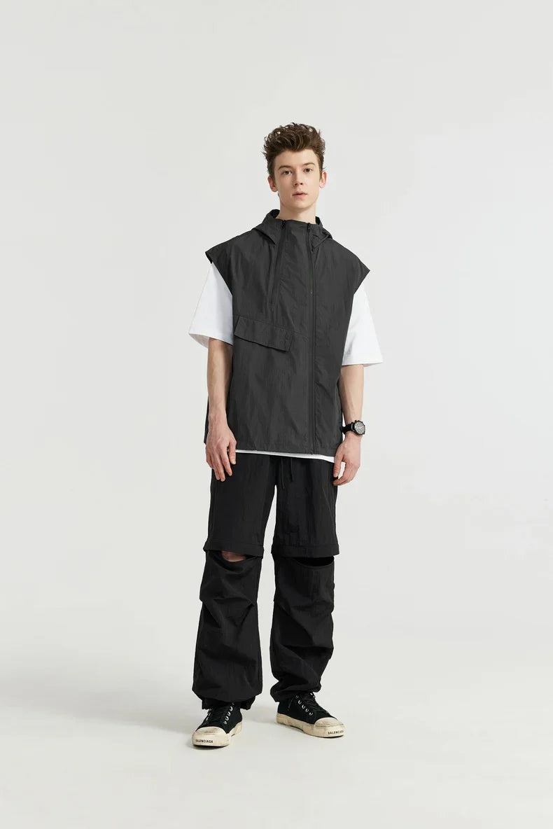 Gilet leggero cargo con doppia cerniera