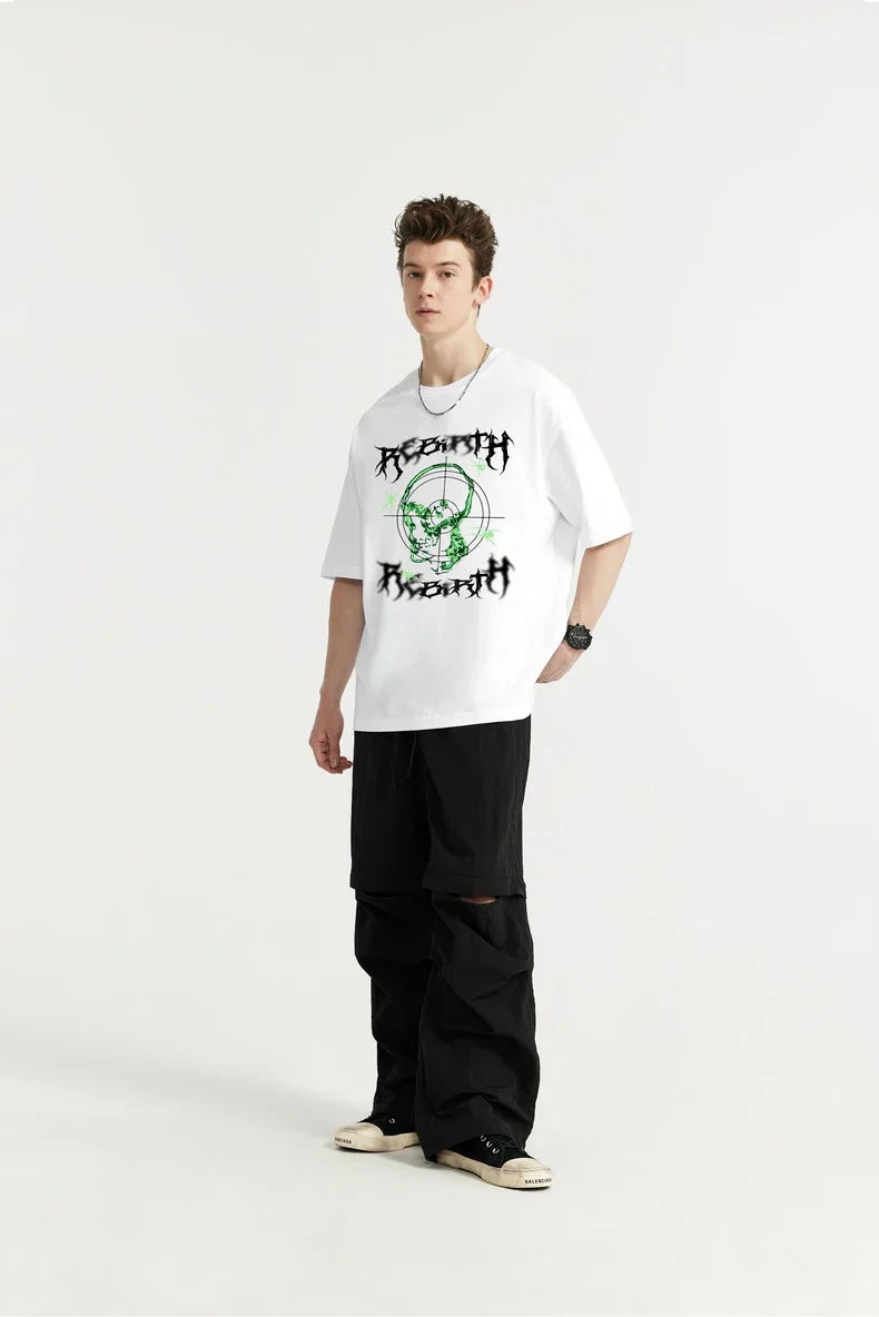 T-shirt con stampa teschio