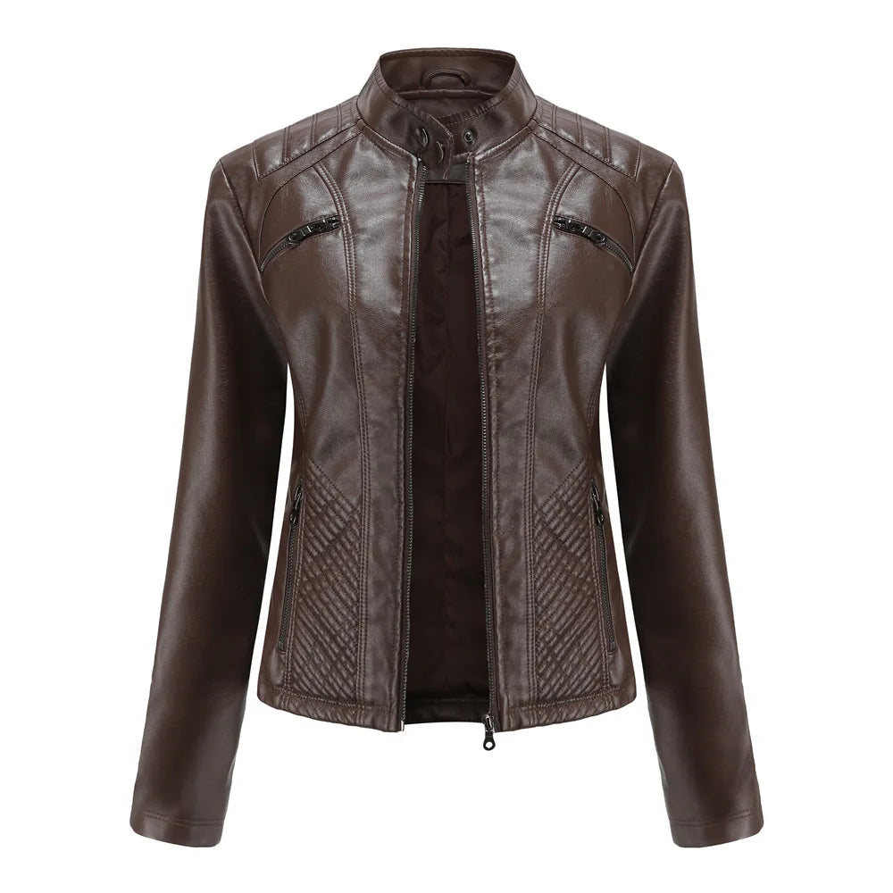 Elegante giacca in pelle da donna