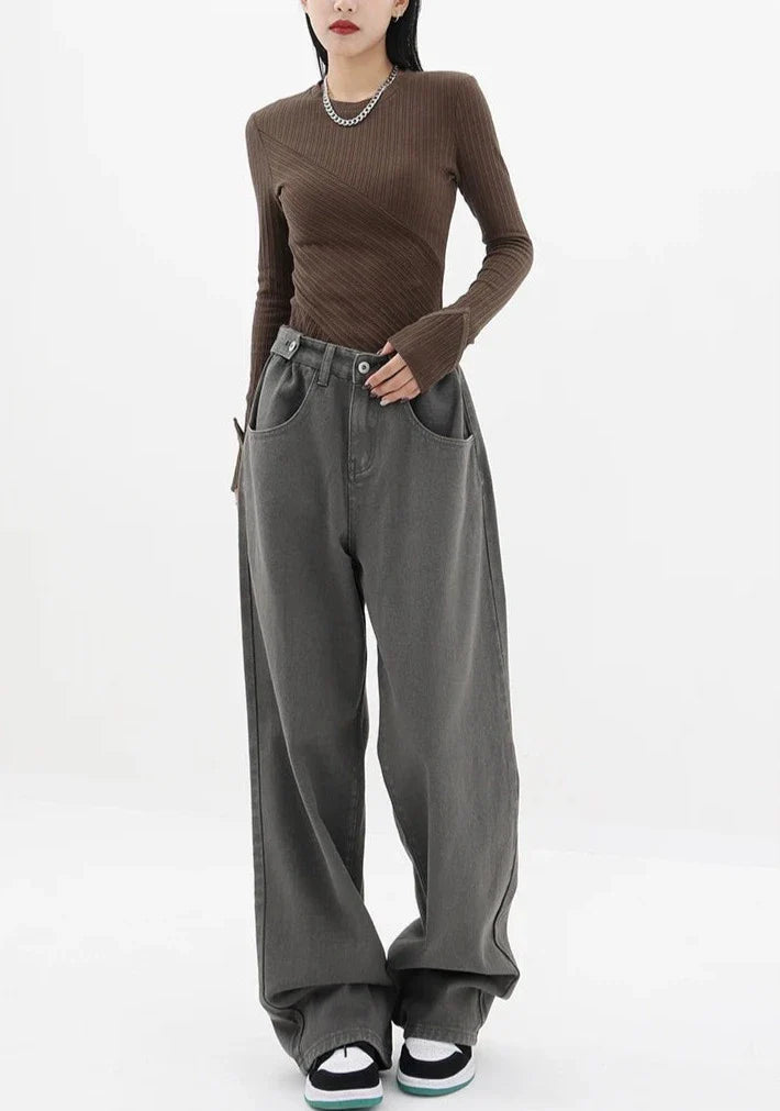 Jeans casual a vita alta