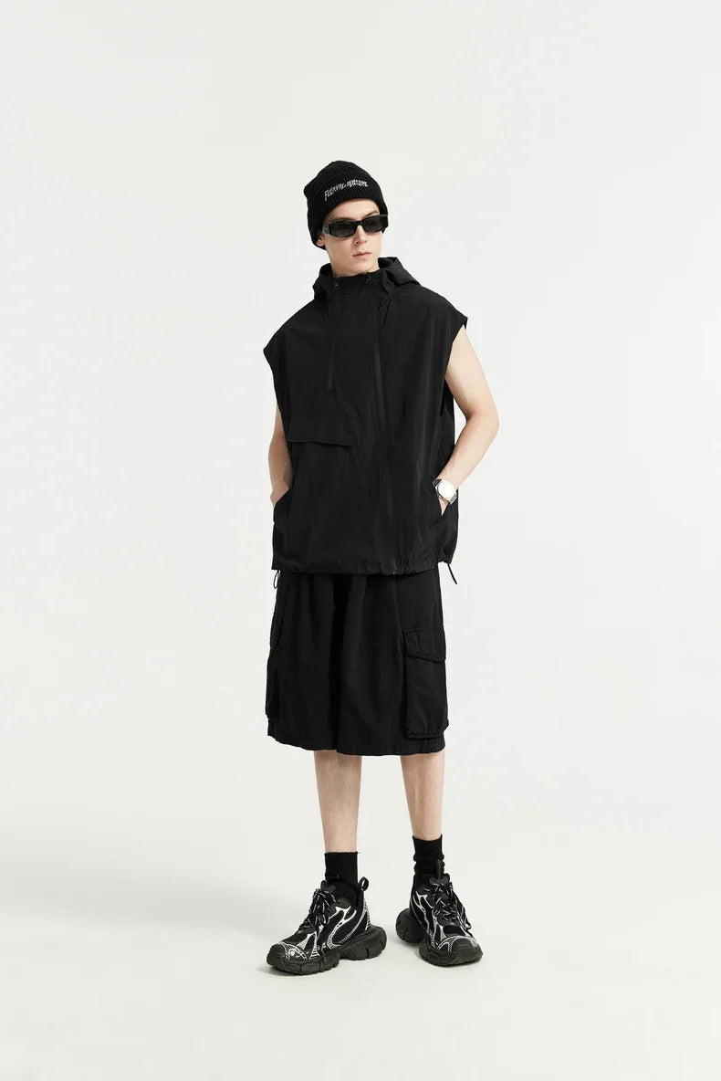 Gilet leggero cargo con doppia cerniera