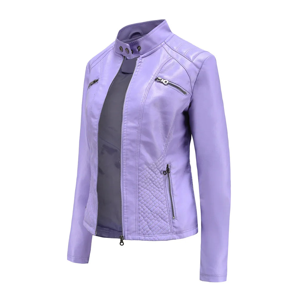Elegante giacca in pelle da donna