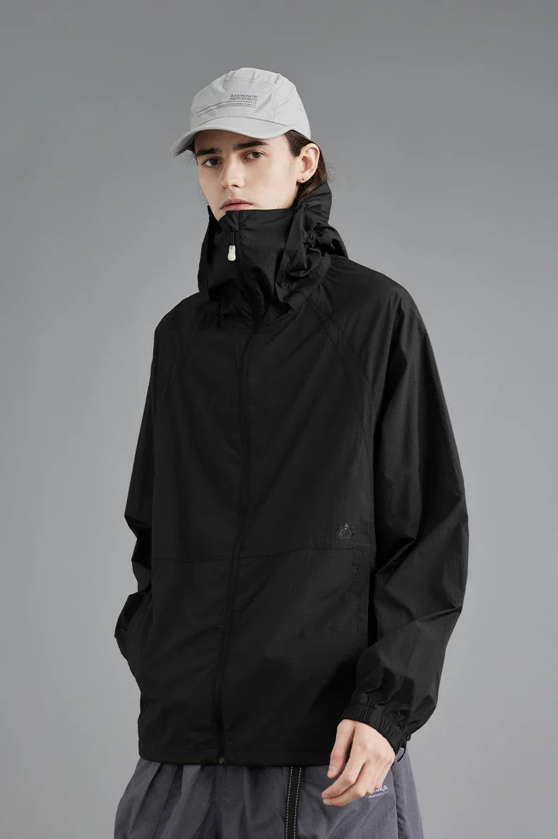 Giacca estiva traspirante con cappuccio per escursionismo all'aperto