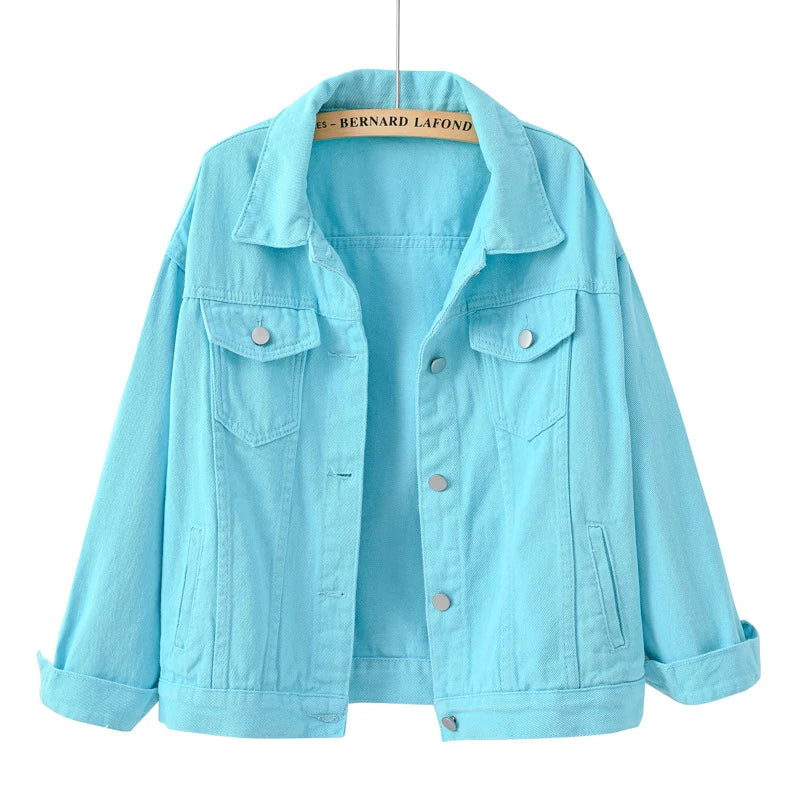 Giacca classica in denim da donna in tanti colori