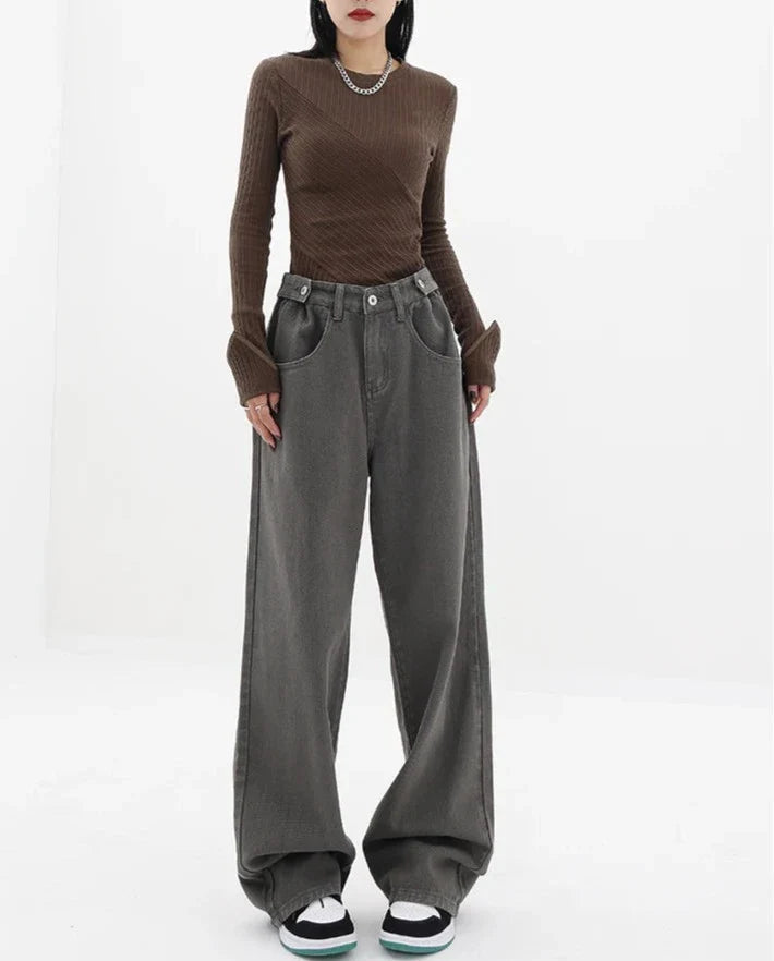 Jeans casual a vita alta