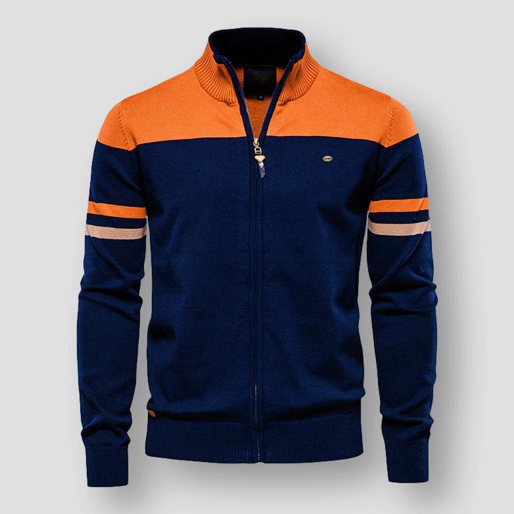Cardigan lavorato a maglia con cerniera e maniche lunghe