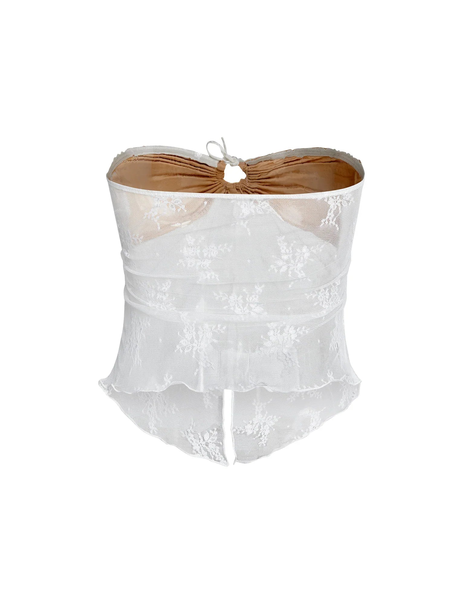 Elegante top traslucido con gonna