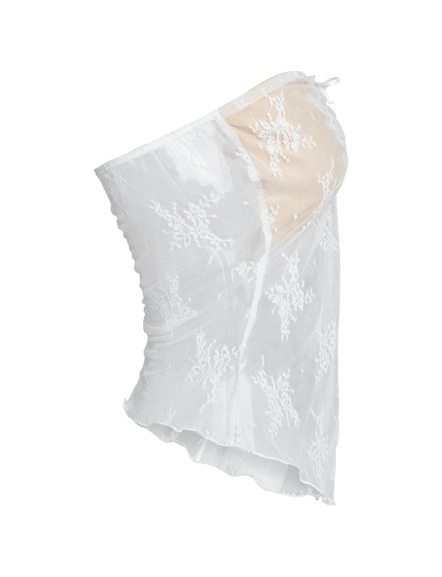 Elegante top traslucido con gonna