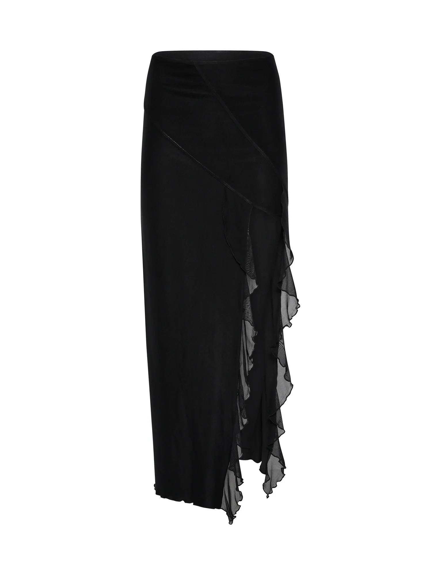 Top corto casual nero con gonna