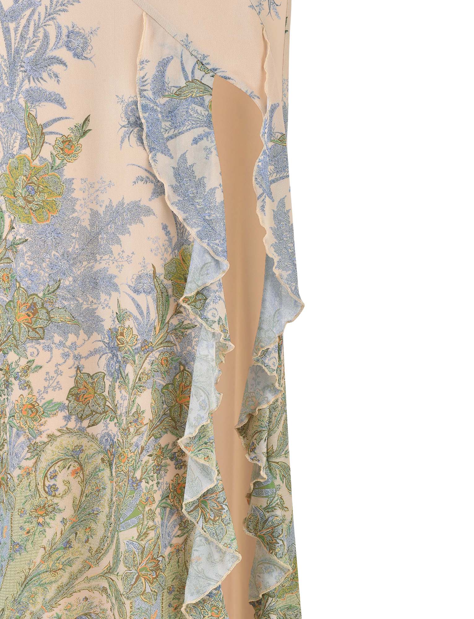 Vestito lungo bianco con stampa floreale