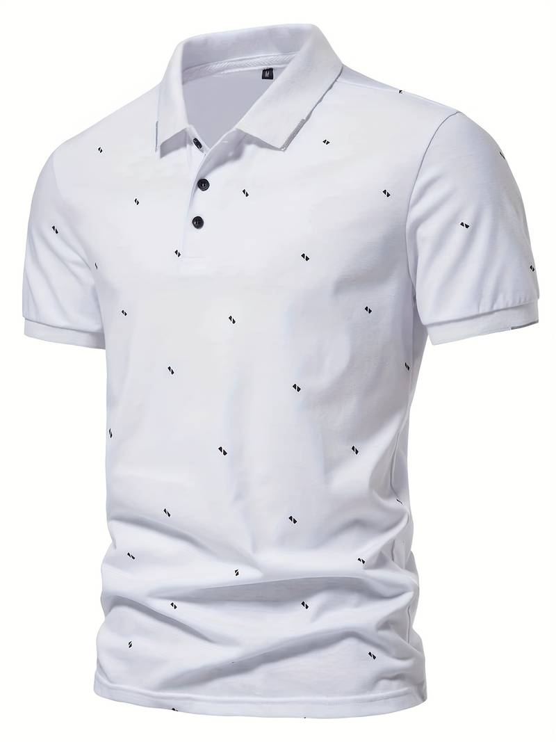 Polo con revers e fantasia puntinata