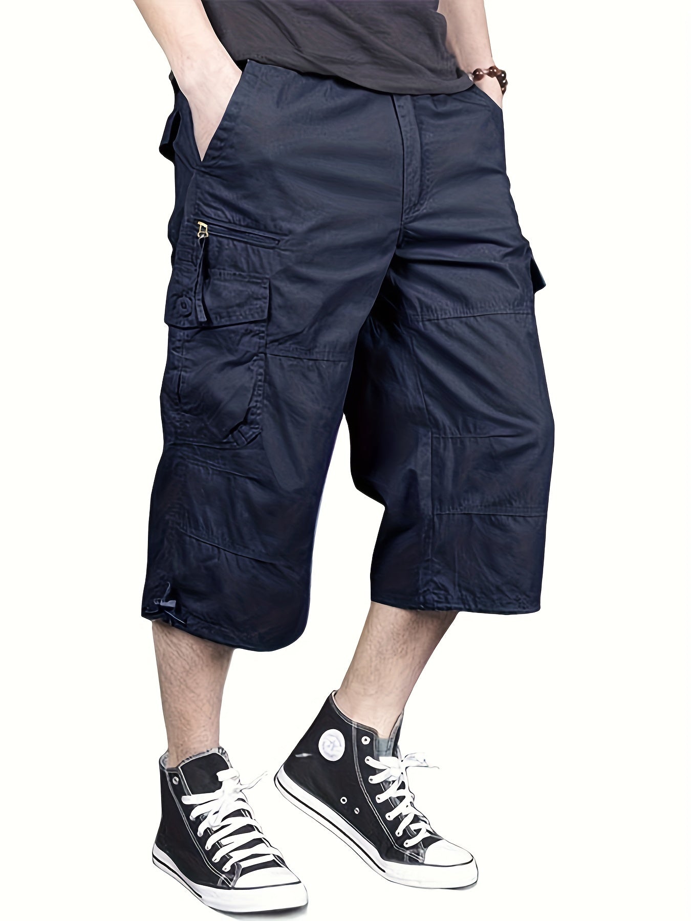 Pantaloncini capri cargo casual da uomo in stile street