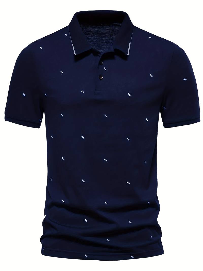 Polo con revers e fantasia puntinata
