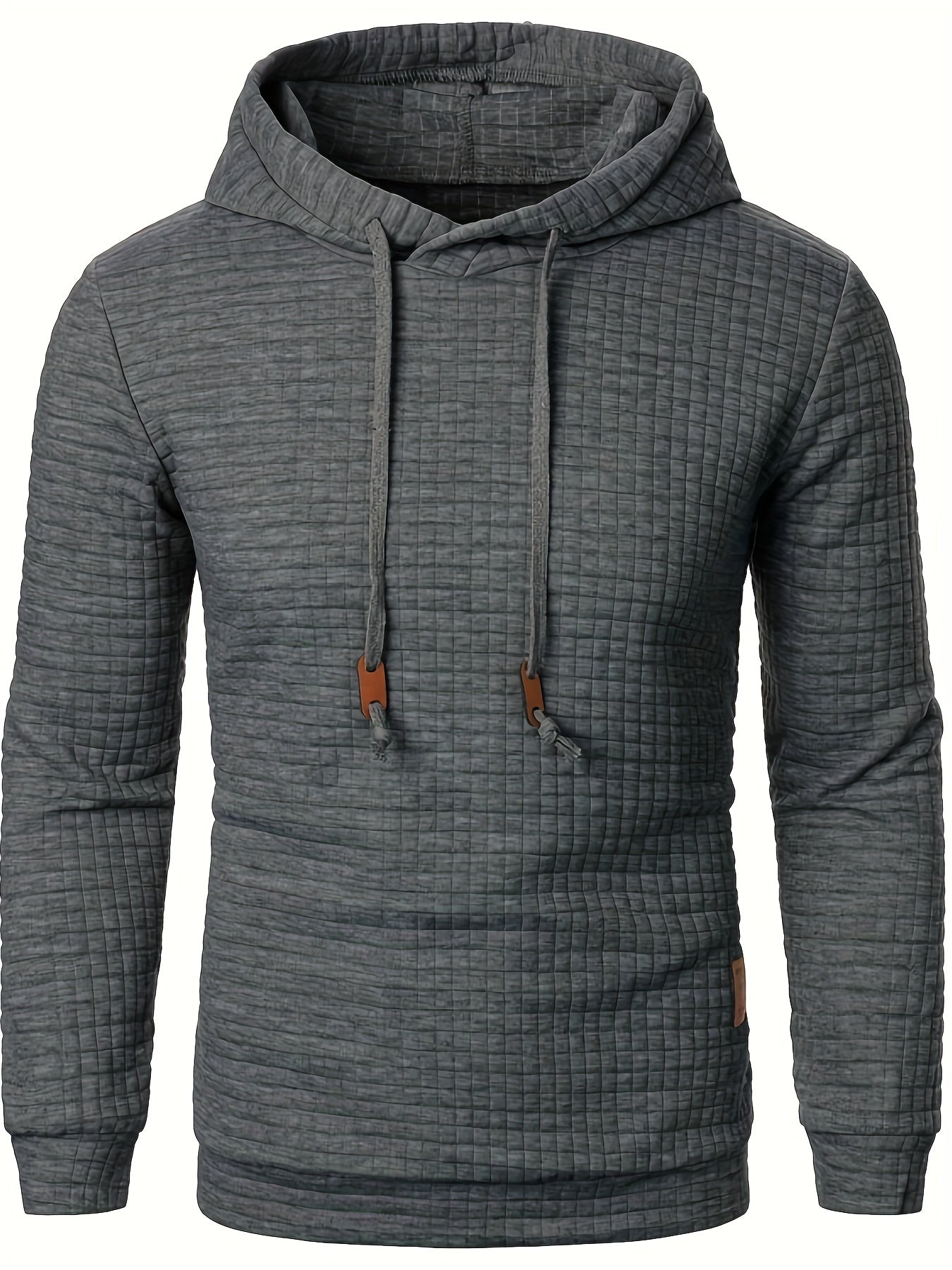 Comoda felpa con cappuccio a maniche lunghe con motivo waffle