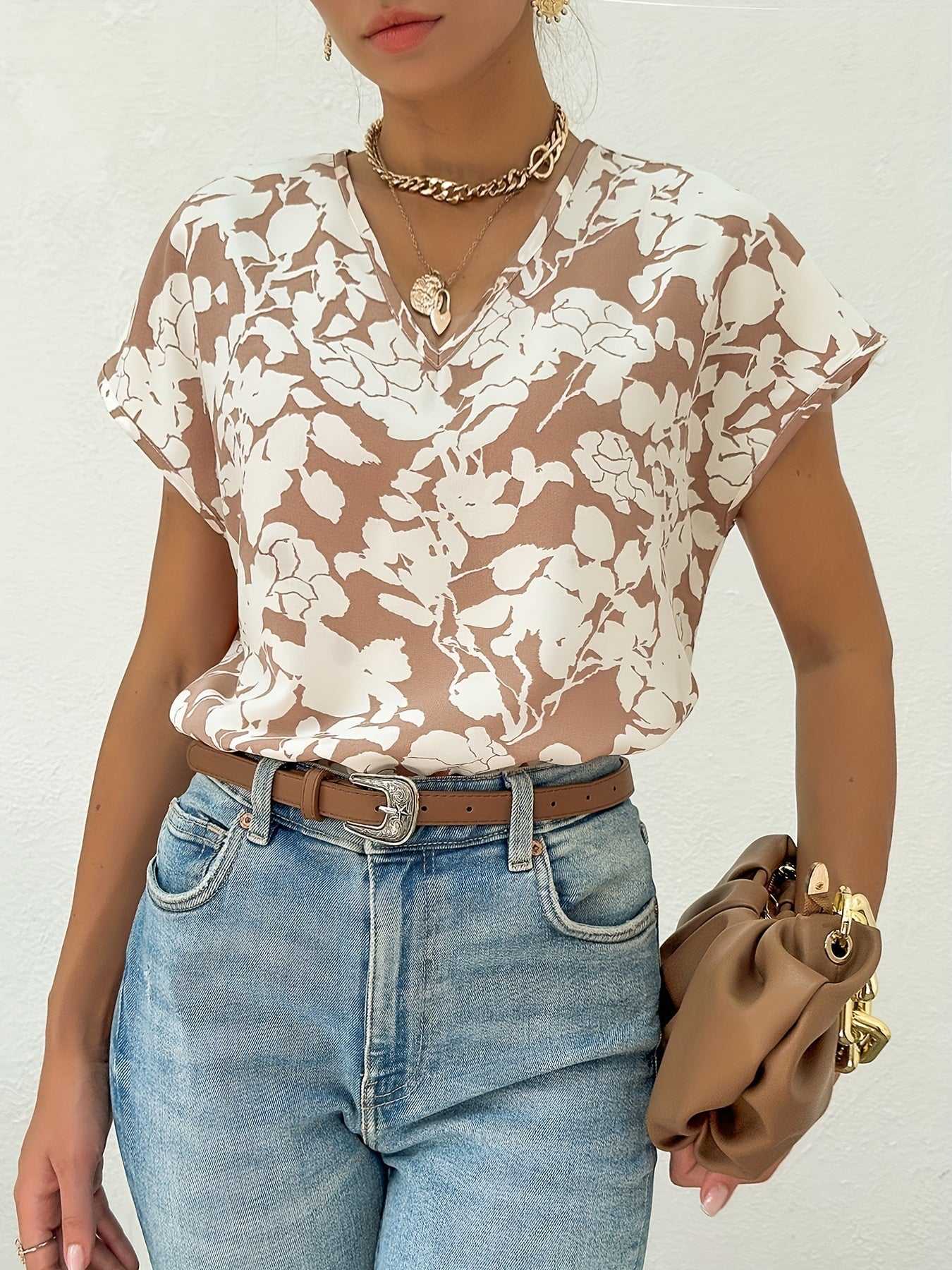 Blusa con stampa floreale