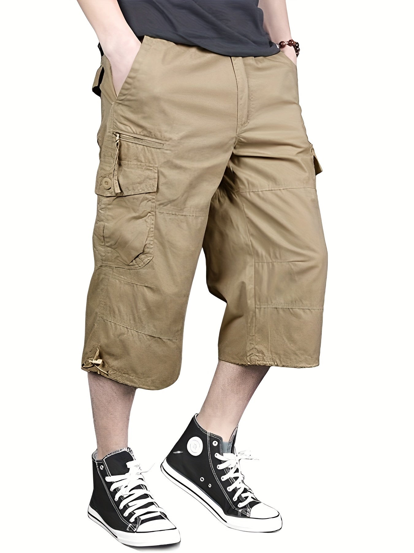 Pantaloncini capri cargo casual da uomo in stile street
