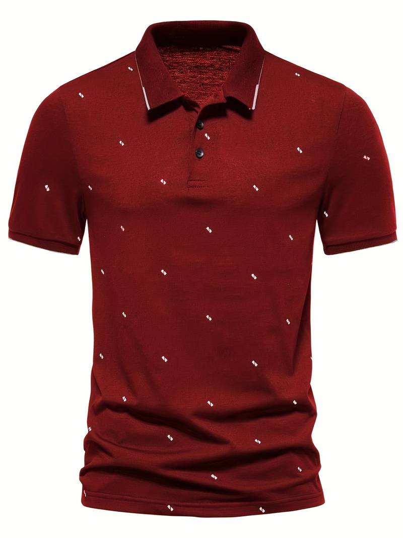 Polo con revers e fantasia puntinata