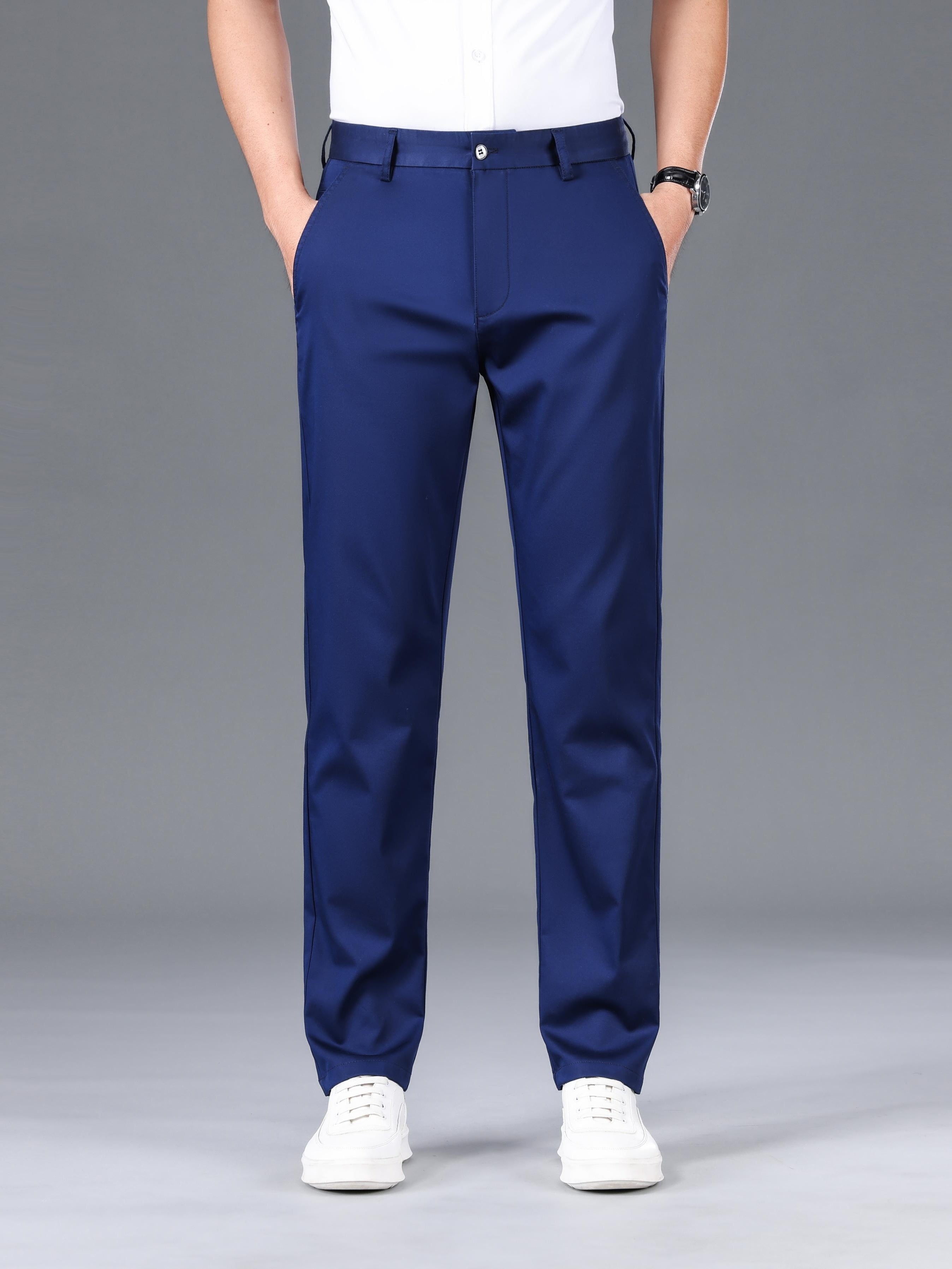 Pantaloni classici da uomo leggermente elasticizzati