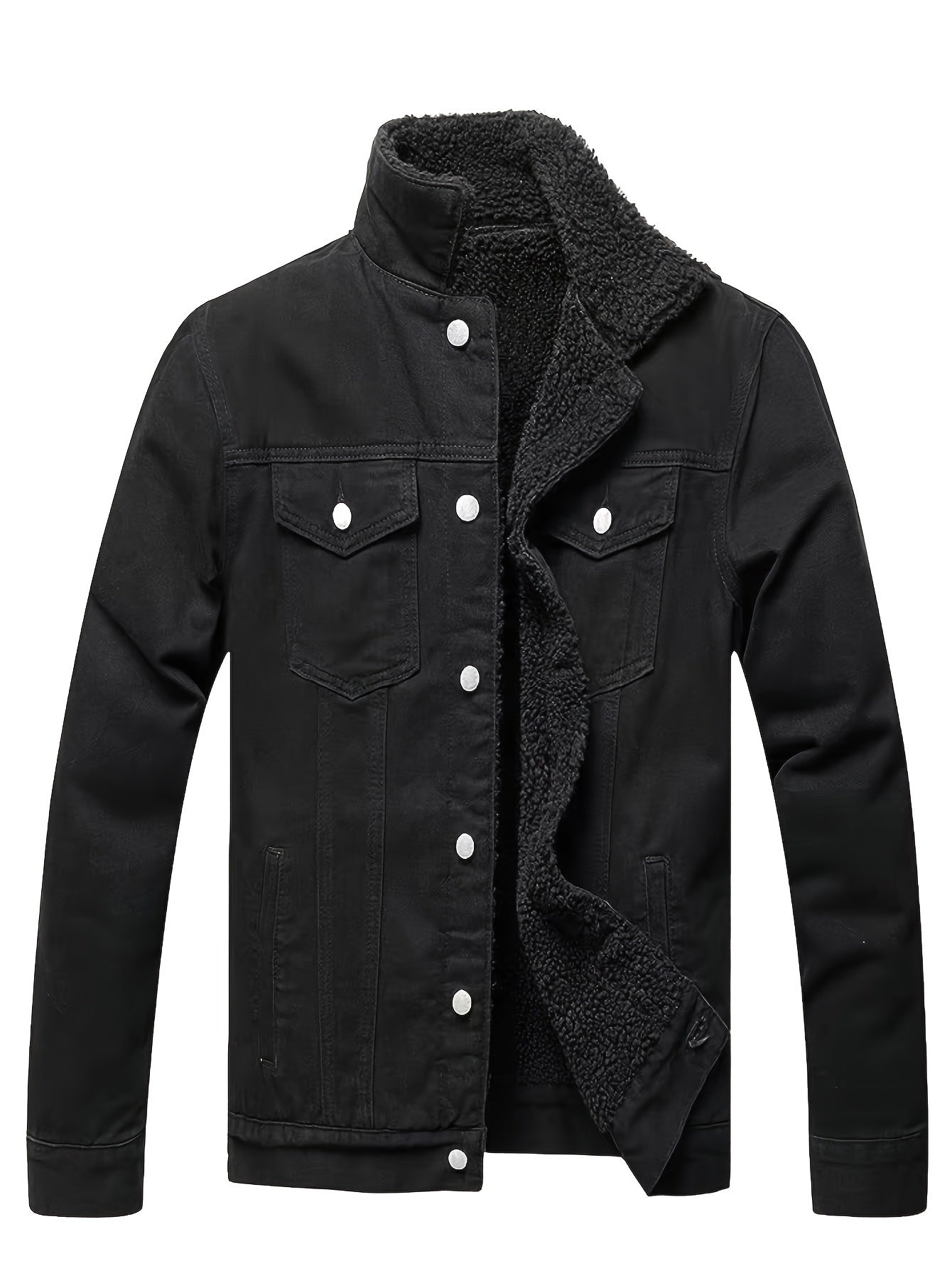 Giacca in denim di pile nero