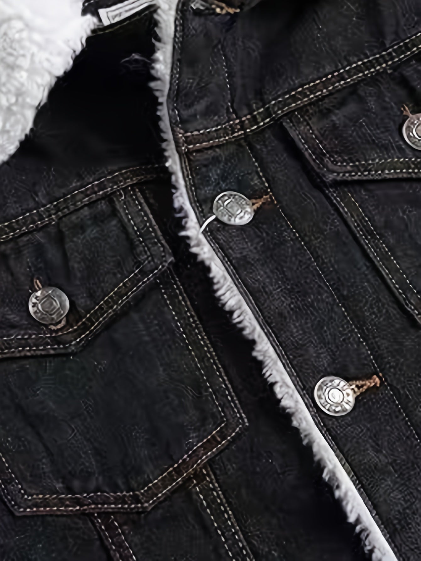 Giacca in denim di pile nero