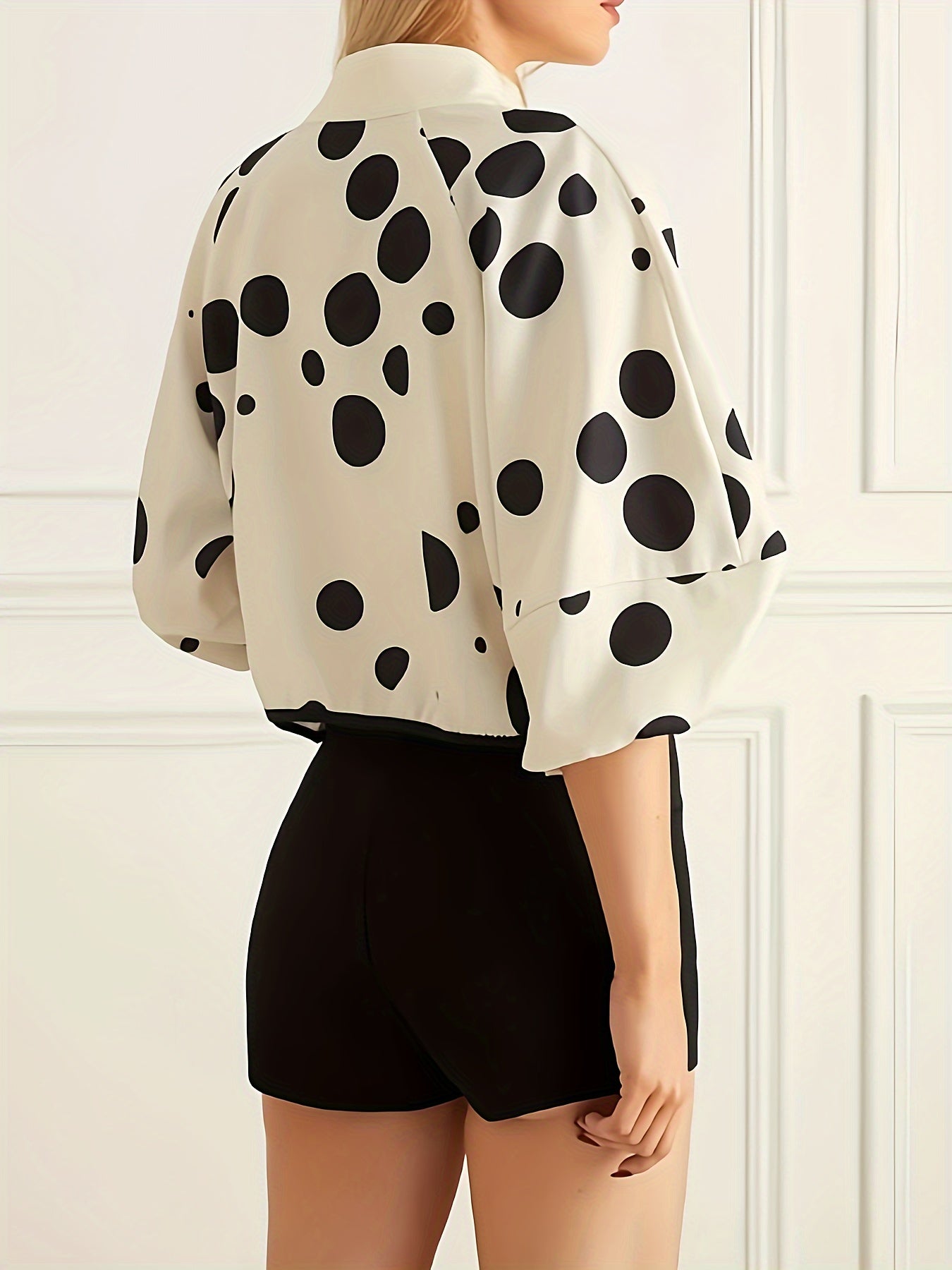 Giacca con zip e stampa a pois