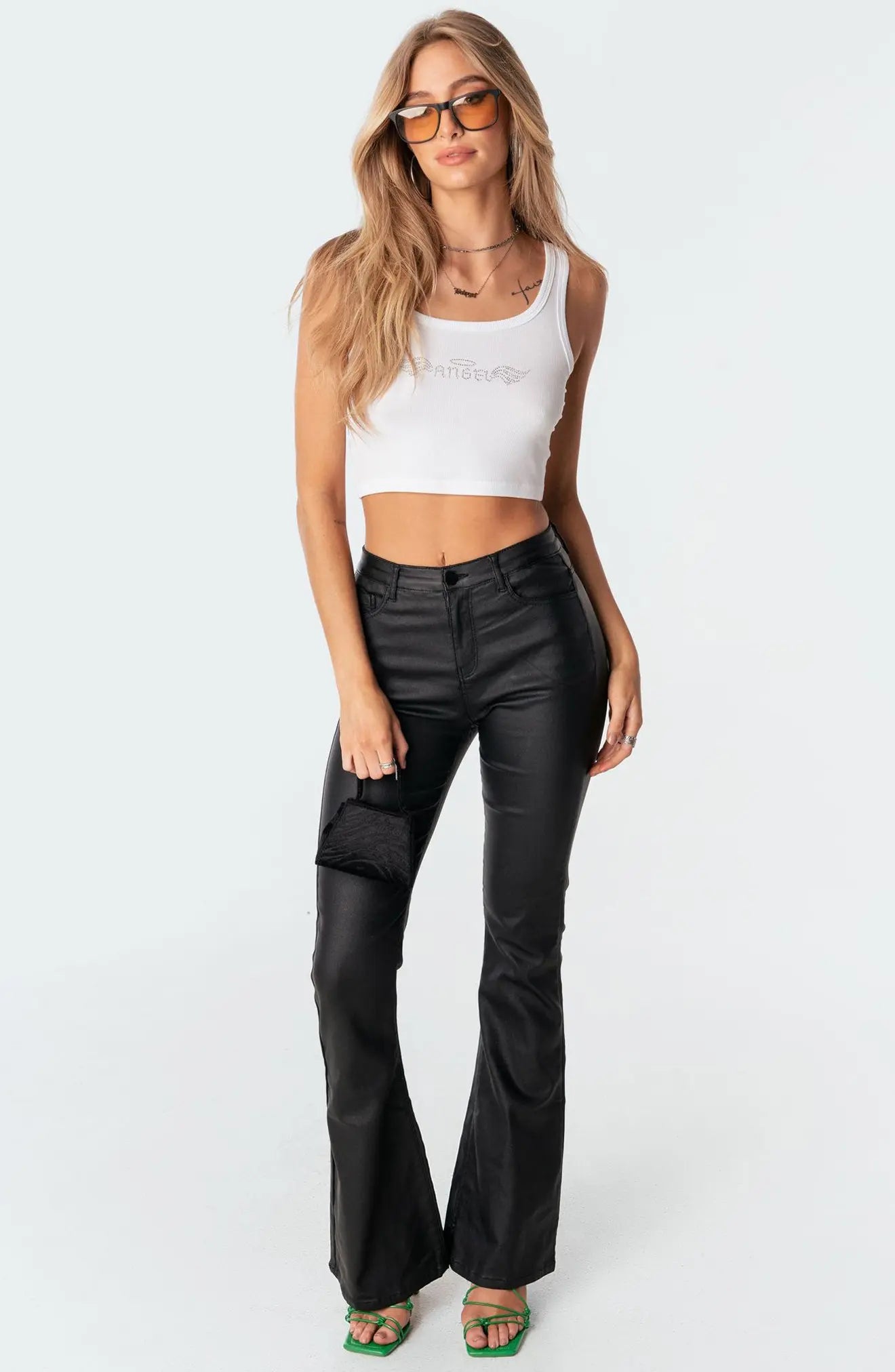 Pantaloni skinny neri in ecopelle