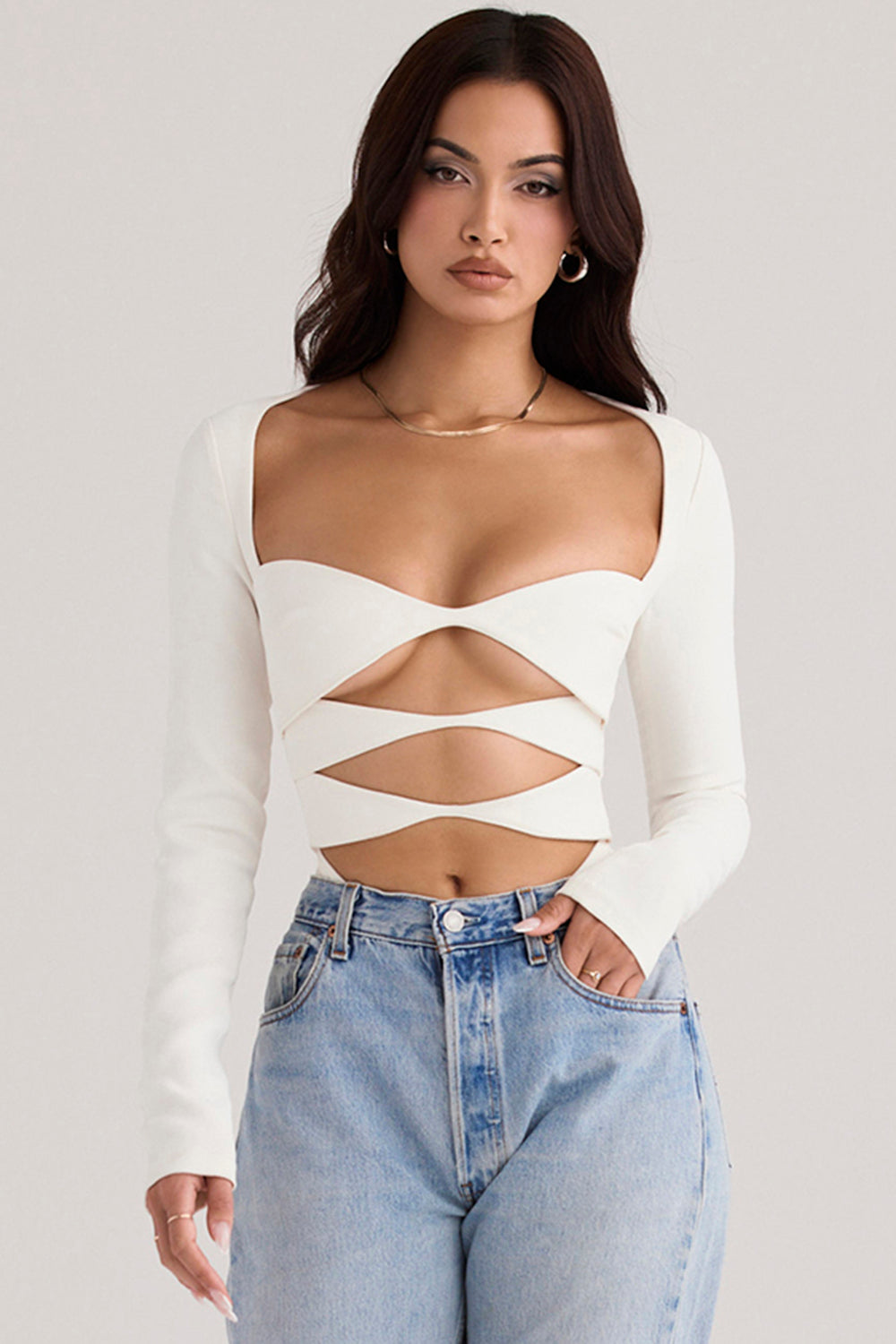 Body bianco con cut-out