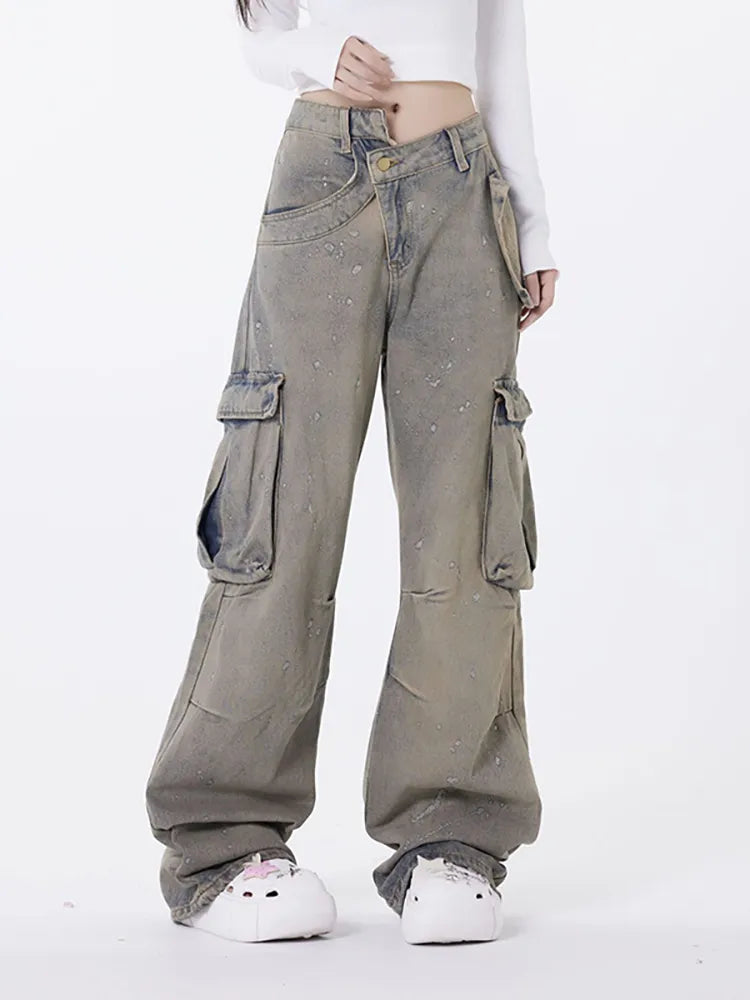 Jeans rétro lavati asimmetrici