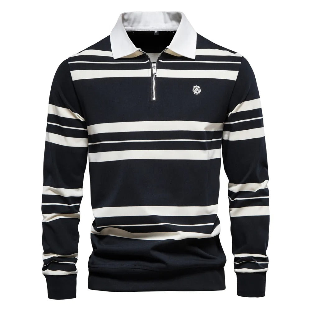 Polo a righe con maniche lunghe