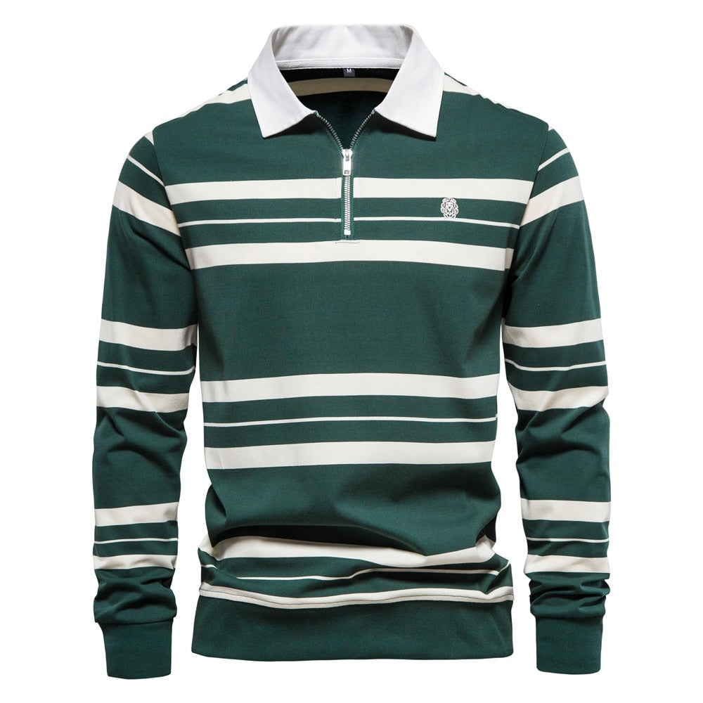 Polo a righe con maniche lunghe