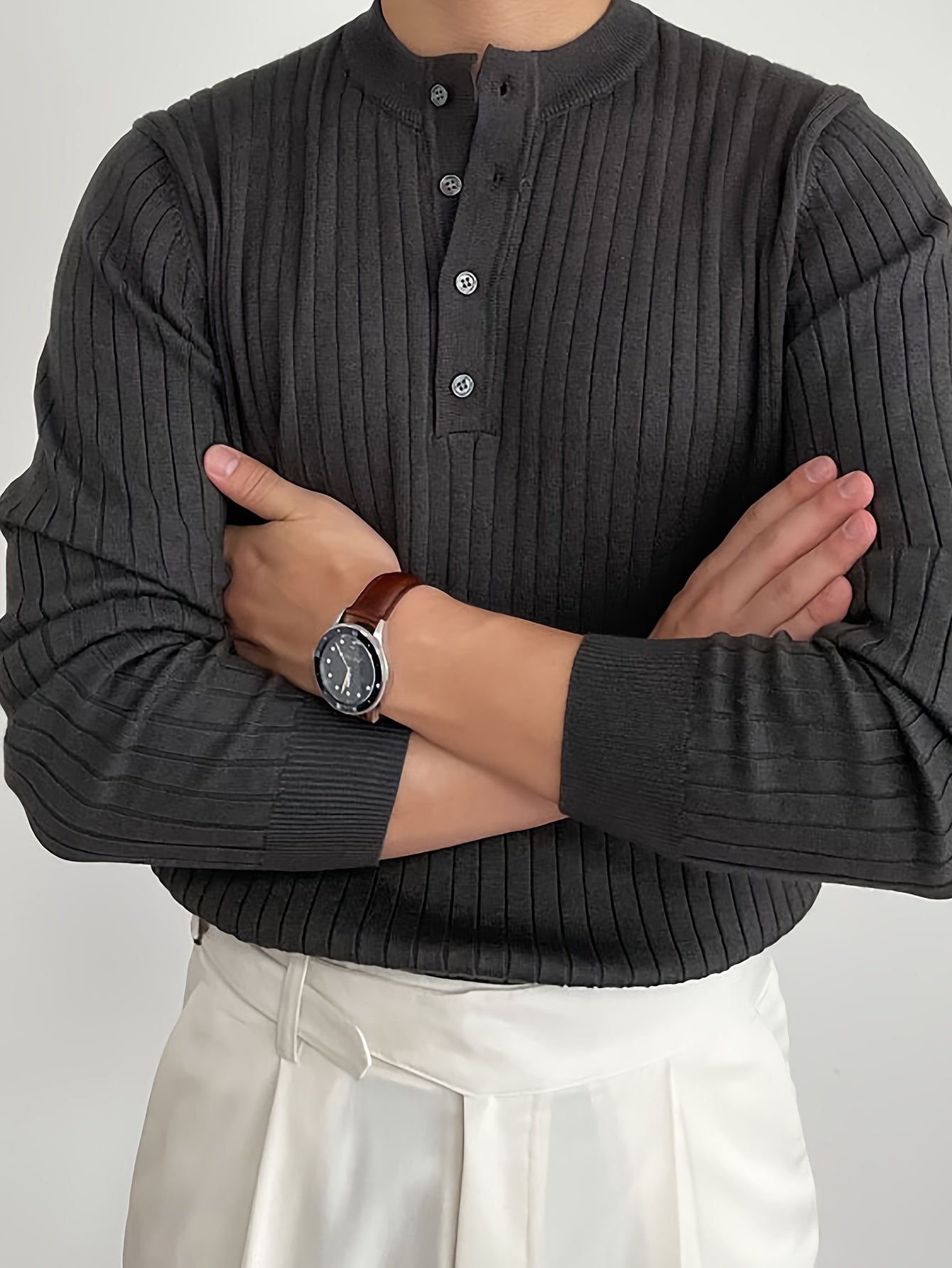 Maglione lavorato a coste da uomo