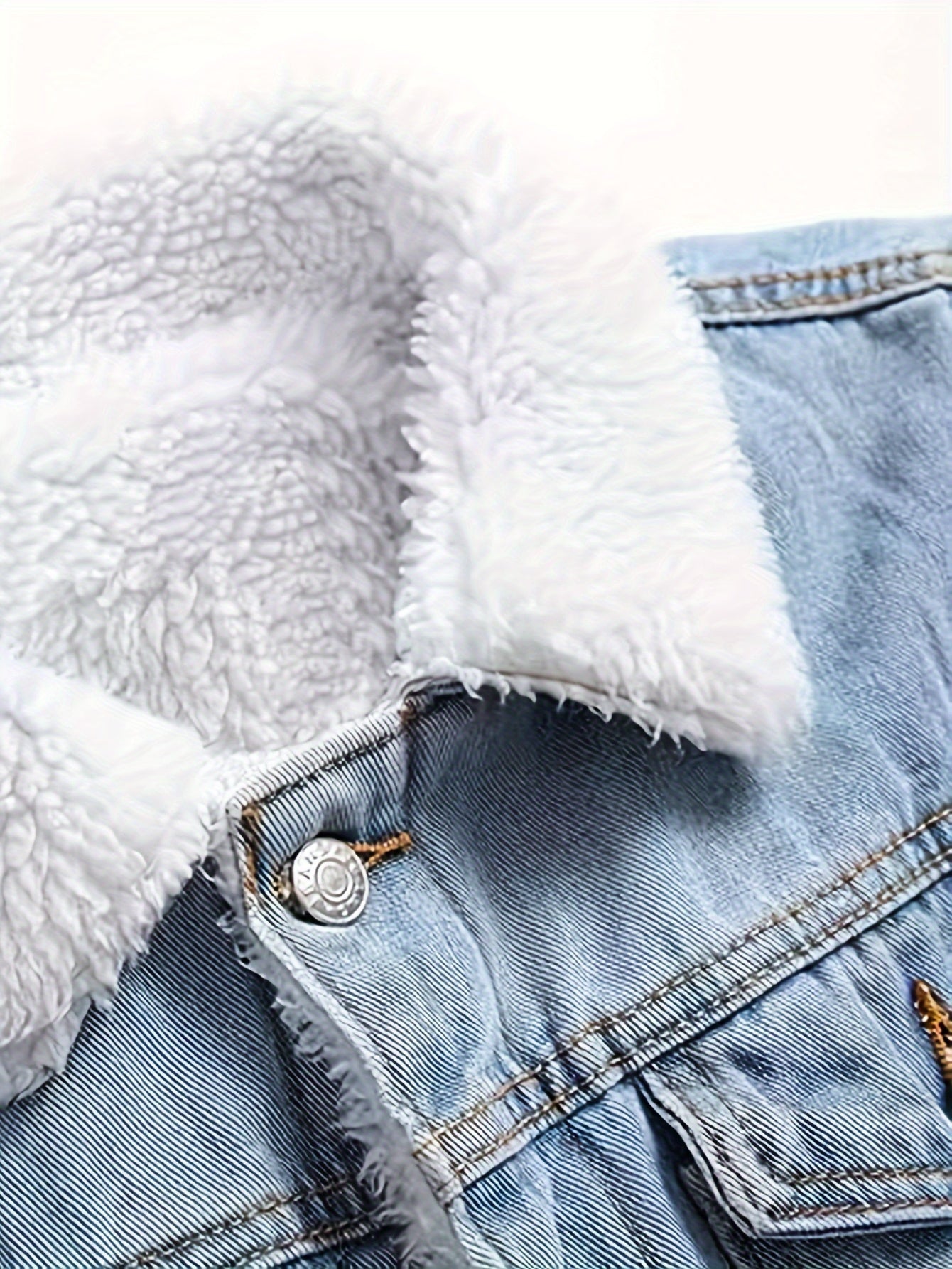 Giacca casual in denim con fodera in pile
