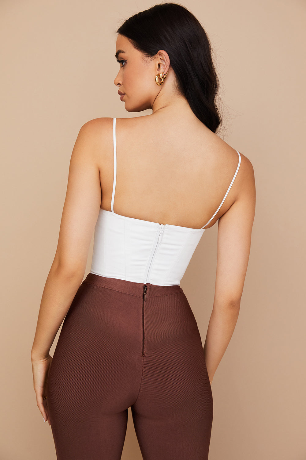 Corsetto bianco arricciato