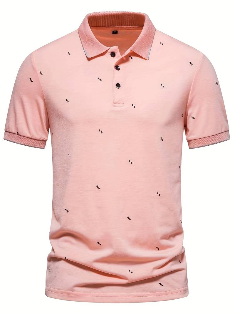 Polo con revers e fantasia puntinata
