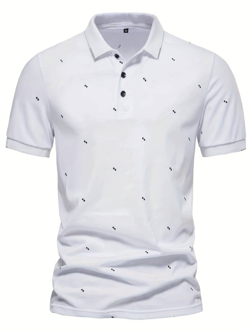 Polo con revers e fantasia puntinata