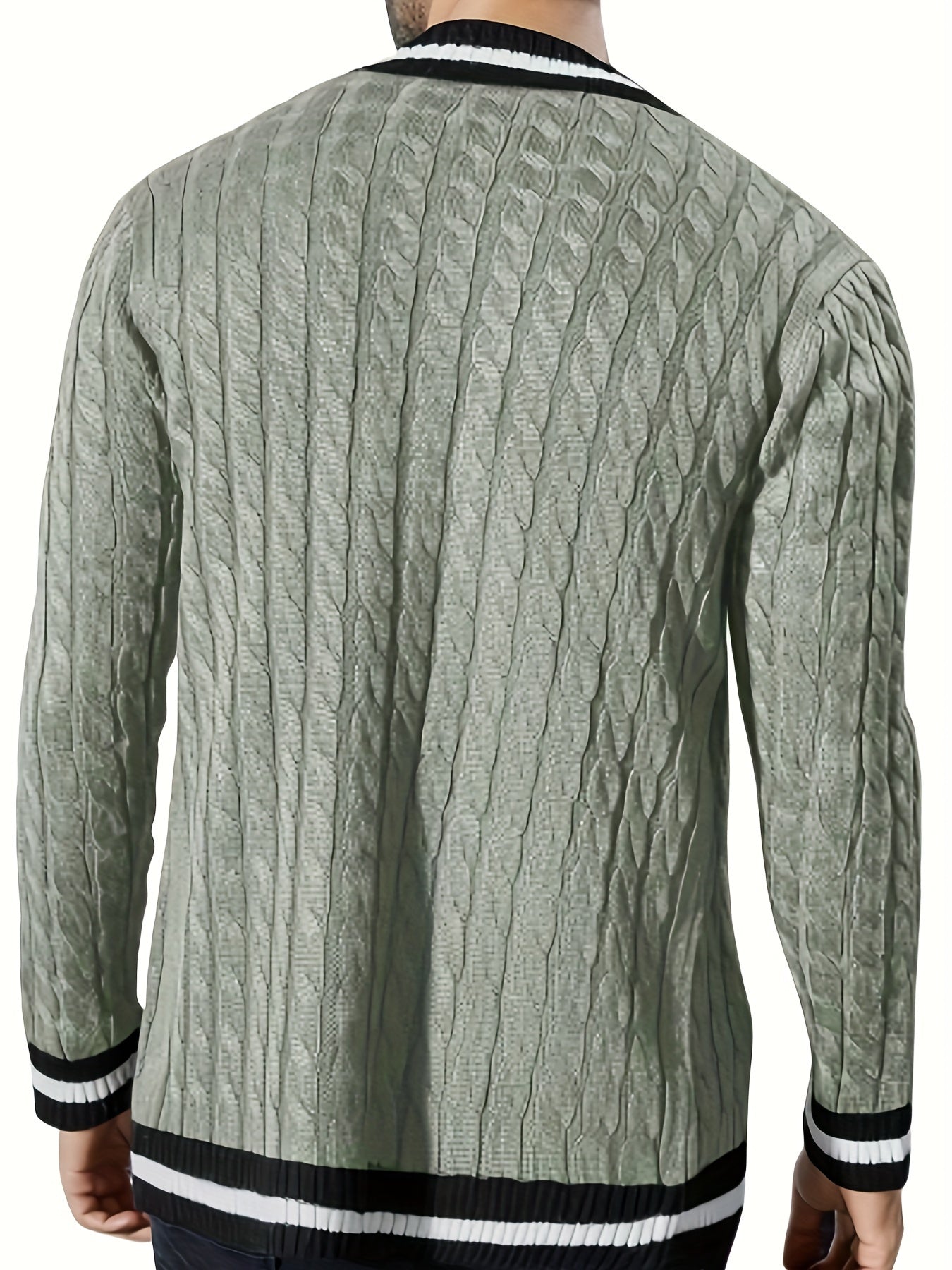 Elegante cardigan verde da uomo