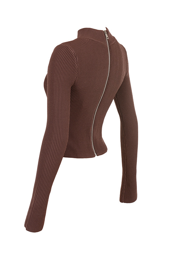 Corsetto in maglia color cacao
