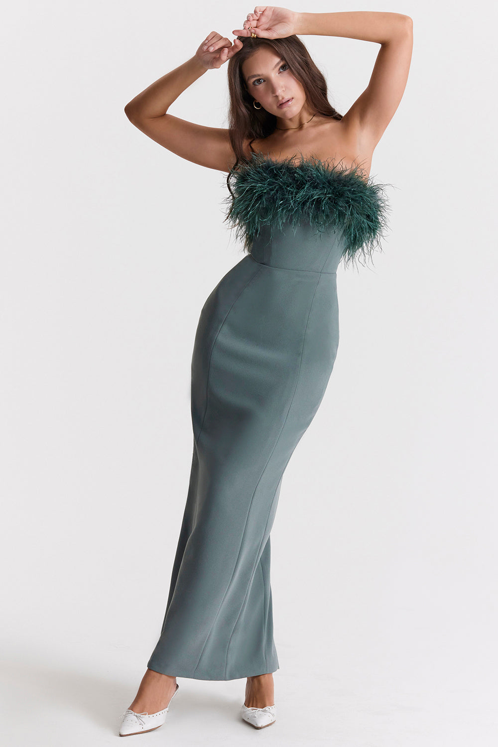 Maxi vestito in eucalipto