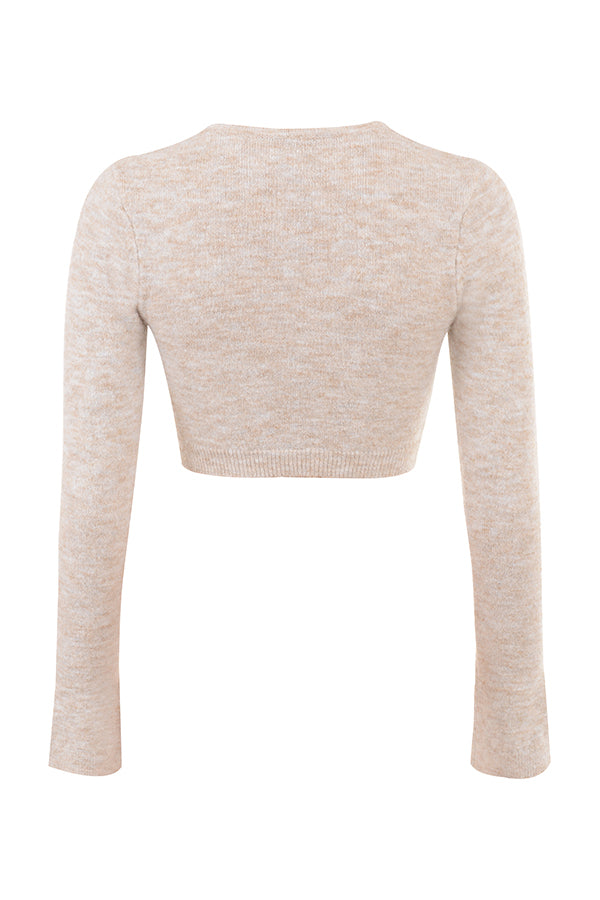Cardigan corto lavorato a maglia soffice
