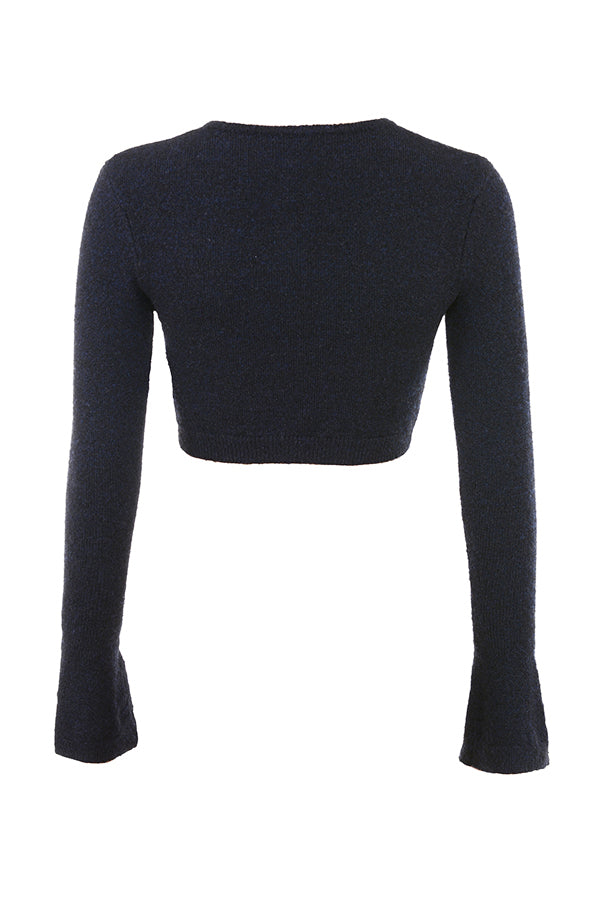Cardigan corto lavorato a maglia soffice