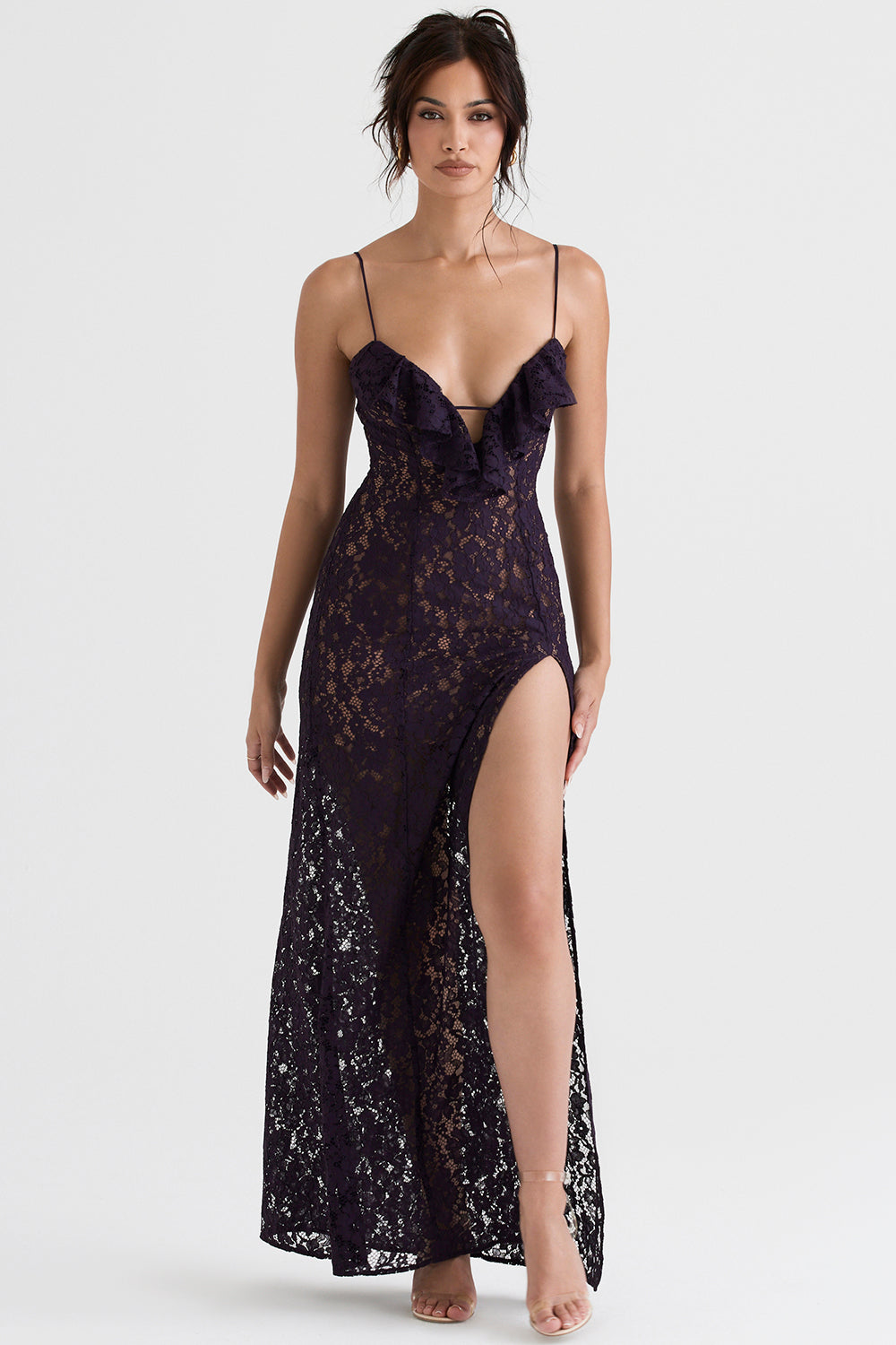 Abito lungo in pizzo Nightshade