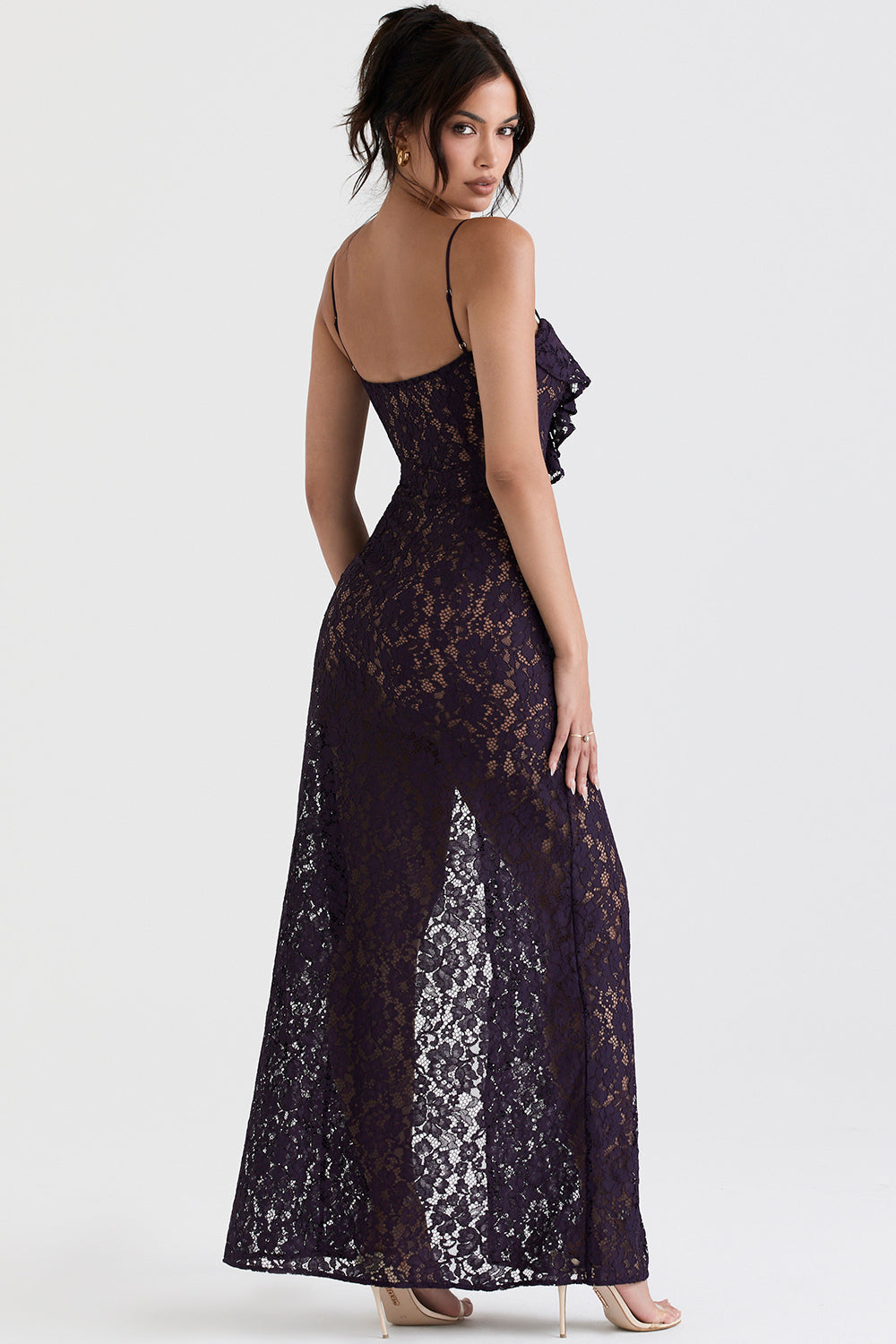 Abito lungo in pizzo Nightshade