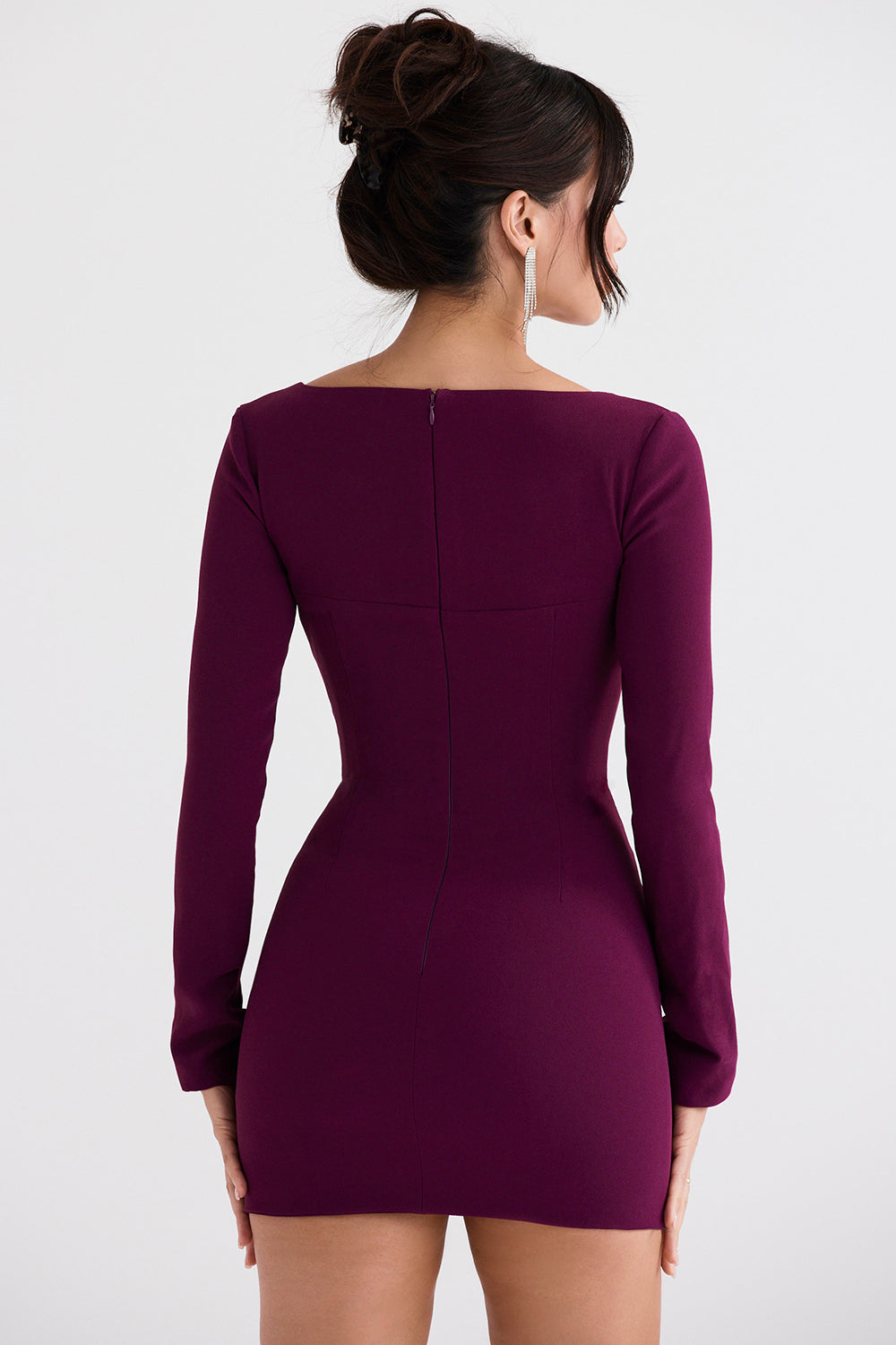 Abito a corsetto dal taglio profondo in Merlot