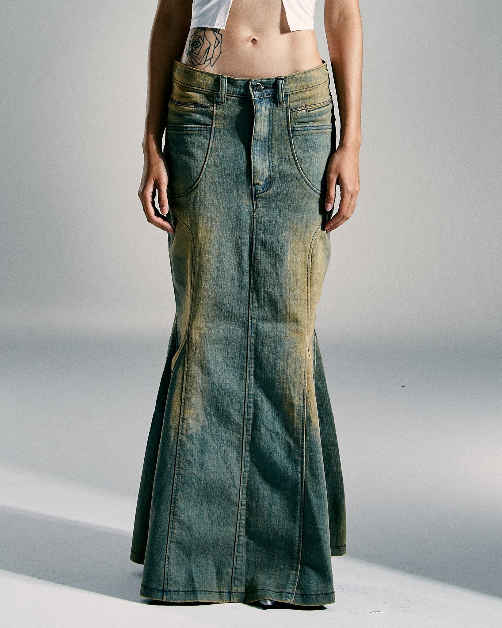 Gonna lunga in denim