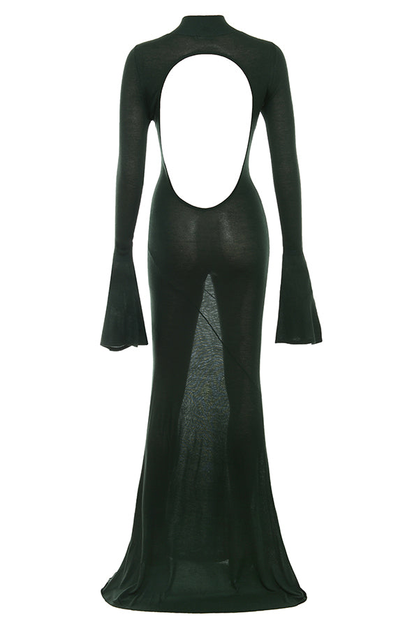 Maxi vestito metallizzato acciaio