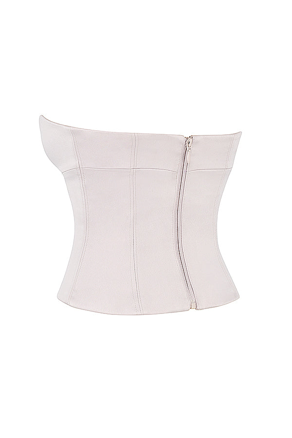 Pantaloni cargo con corsetto a gamba dritta senza spalline in raso di cristallo
