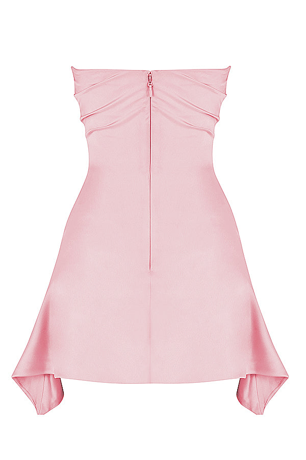 Abito corsetto drappeggiato senza spalline
