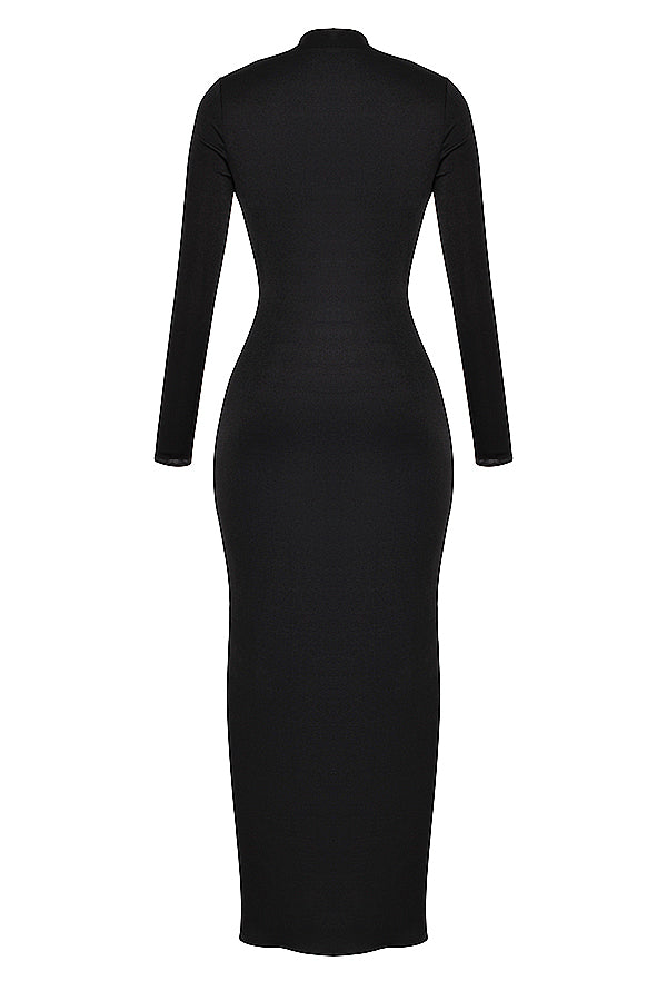 Abito maxi drappeggiato nero