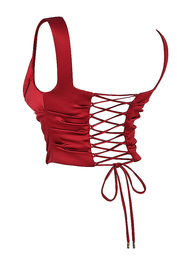 Corsetto e gonna rosso rubino